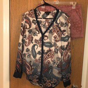 Paisley Button up & short set